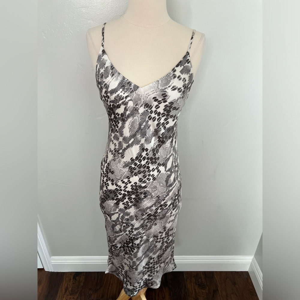 Express Satin Midi Snakeskin Dress - Picture 2 of 4